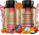 Allt i en Metabolism Bundle - Morosil & Berberine Komplex med Resveratrol Quercetin Alpha Lipoic Acid - Antioxidant, Vitalitet, Wellness Support - Non-GMO, Gluten-Free, Vegan Supplement
