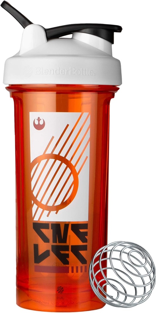 BlenderBottle Star Wars Shaker Bottle Pro Series Perfekt för Protein Shakes och Pre Workout, 28-Ounce, Rebel Badge