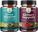 Bundle of Liver Cleanse Detox & Repair - Silymarin Milk Thistle Supplements med Dandelion Root, Choline, Beetroot & Artichoke Extract och Kidney Support med Uva Ursi, Stinging Nettle & Astragalus