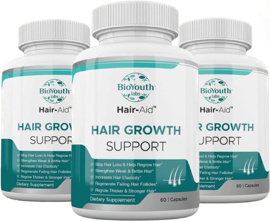 Labs Hair Growth Vitamins Supplement for Thicker Hair Growth,180 Capsules - Nutritious Blend of Vitamin E, Raspberry Ketone, Iron & Saw Palmetto för att minimera håravfall för både kvinnor och män.