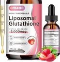 Liposomal Glutathione Liquid Drops, Glutathione Liquid Supplement, Active Form L-Glutathione, med vitamin C, Liver Detox, Antioxidant för Anti-Aging, Immune & Cleansing, Strawberry Flavor, 2 FL.OZ