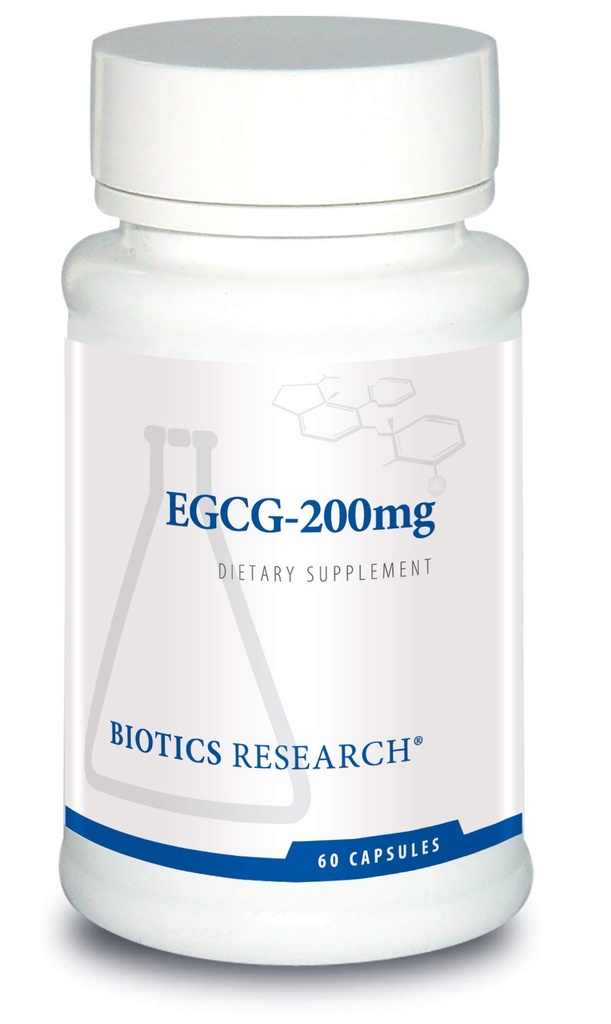 Biotics Research EGCG 200 mg Green Tea Extract, Camellia sinensis, 50% EGCG, polyfenoler, kardiovaskulärt stöd, neuroprotektion, hälsosam immunfunktion, upprätthålla hälsosam metabolism, 60 kapslar
