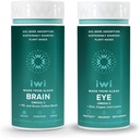 Iwi Life Brain & Eye Omega-3 Bundle, 30 portioner, Vegan Plant-Based Algae Omega 3 med EPA + DHA, Krill & Fish Oil Alternative, No Fishy Aftertaste