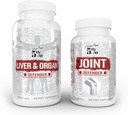 5% Nutrition 2-Stack | Liver & Organ Defender med NAC + Joint Defender | Liver, Kidney och Heart Support + Collagen, Glucosamine, Chondroitin, MSM, Hyaluronic Acid, Turmeric Curcumin w / Bioperine