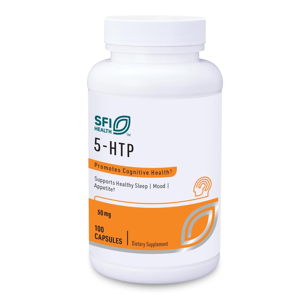 Klaire Labs SFI Health 5-HTP 50 mg - Hypoallergen 5-HTP från Griffonia Seed Extract - Hydroxytryptophan Serotonin Support Supplement to Promote Mood (100 kapslar)