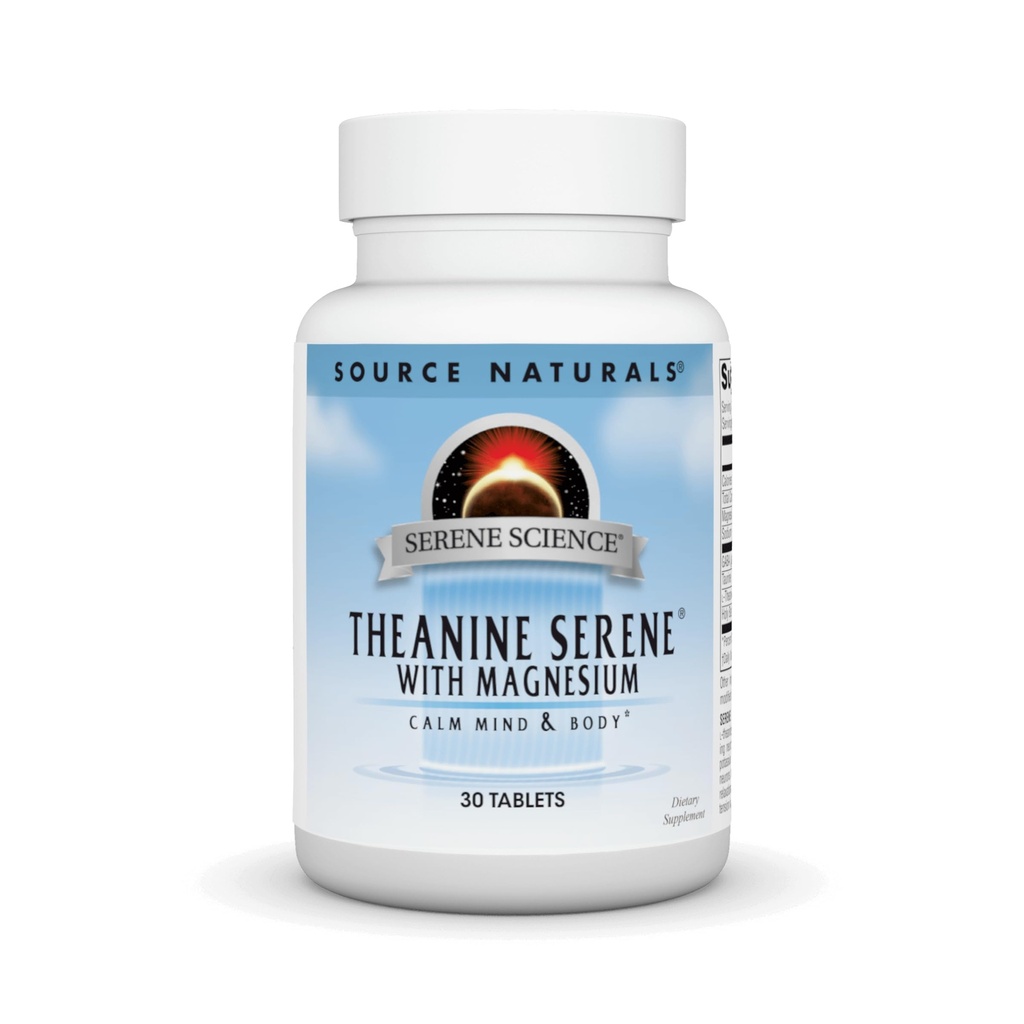 Källa Naturals Theanine Serene, Calm Mind & Body*, med GABA - Vegetarian Formlua - 30 tabletter