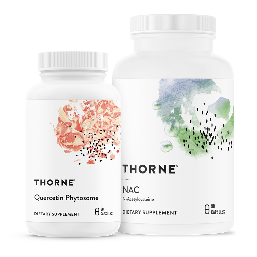 THORNE - Immune Support Duo - Quercetin Phytosome & NAC för balanserad immun och andningshälsa - 30 portioner