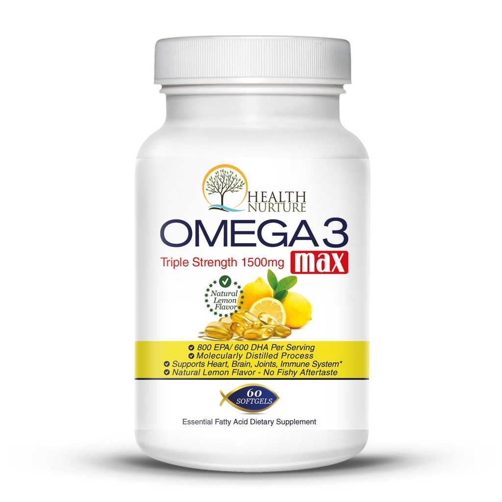 Fiskolja Omega-3 Maximal Styrka 1500mg (800 EPA / 600 Dha) Farmaceutisk Grade Fish Oil