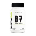 NutraBio Biotin (Vitamin B-7) Tillägg, 5000mcg - Kan hjälpa till att främja hälsosamt hår, hud och naglar, 90 grönsaks kapslar