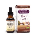 Amber NaturalZ Hawthorn & Dandelion Herbal Supplement för hundar, katter, fåglar, kaniner och Guinea grisar | Stöder hjärthälsa, cirkulation och flytande balans | Natural Cardiovascular Care