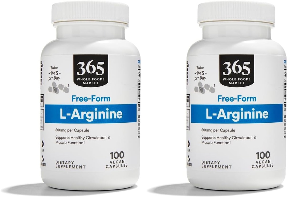 Hela livsmedelsmarknaden, L Arginine 500Mg 100 Veggie Caps (Pack of 2)