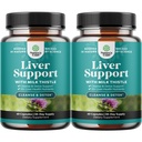 Natures Craft Liver Cleanse Detox & Repair 2 Pack Bundle - Herbal Liver Support Milk Thistle Supplement - Silymarin Milk Thistle Supplements med Dandelion Root, Choline, Beetroot & Artichoke Extract
