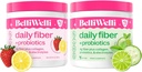 Belli Welli Daily Fiber Supplement Duo - Strawberry Lemonade & Cucumber Lime Mint - med Collagen, Probiotics & Electrolytes - Uppfriskande smaker för balanserad välbefinnande - 32 Totala portioner
