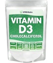 XPRS Nutra Vitamin D3 Powder (Cholecalciferol) - Osmakad VIT D för ben och immunitet - Vitamin D3 pulver för muskelfunktion - Vitamin D Supplements (8 Ounce)