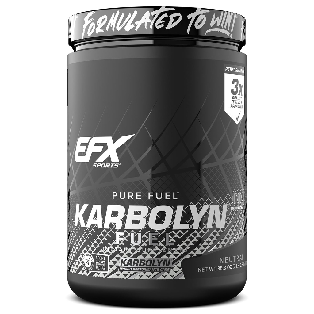 EFX Sports Karbolyn Bränsle | Snabbabsorberande kolhydratpulver | Carb Load, hållbar energi, snabb återhämtning | Stimulant Free | 20 portioner (Neutral)
