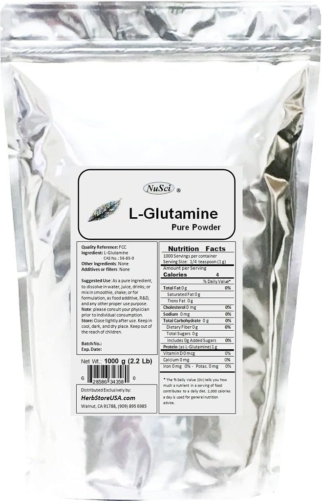 L-Glutamin Pure Powder 1000g (2,2 lb) FCC Grade