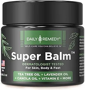 DAILY REMEDY Tea Tree Oil Extra Strength Super Balm - Idrottare Foot Cream Combats Ringworm, Jock Itch, Nail Issues - Nourishes Cracked Itchy Skin på Body & Feet - Made in USA (2 Pack)