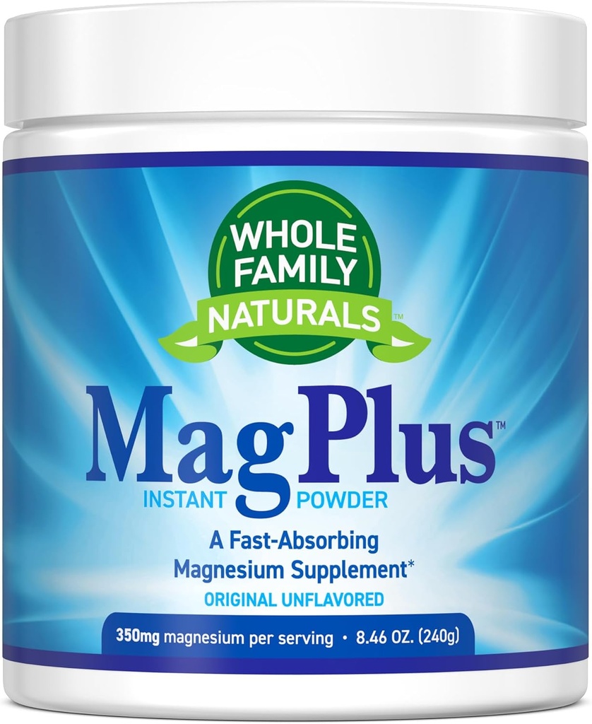 Magnesiumpulvertillskott - MagPlus - Naturligt Calm Magnesiumdryck - Magnesiumtillskott för muskler, sömn och förstoppning lättnad (unflavored)