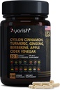Ceylon Cinnamon Capsule 30:1 Extract Equivalent till 9000mg | Turmeric, Ginseng, Apple Cider Vinegar Berberine Plus Bitter Melon Gymnema, Kutki, Chirata 120 Veg Capsules - 60 Days Supply