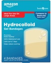 Grundläggande vård Avancerad Fast Healing Hydrocolloid Gel Bandages, Large Wound Dressing, 4 ct