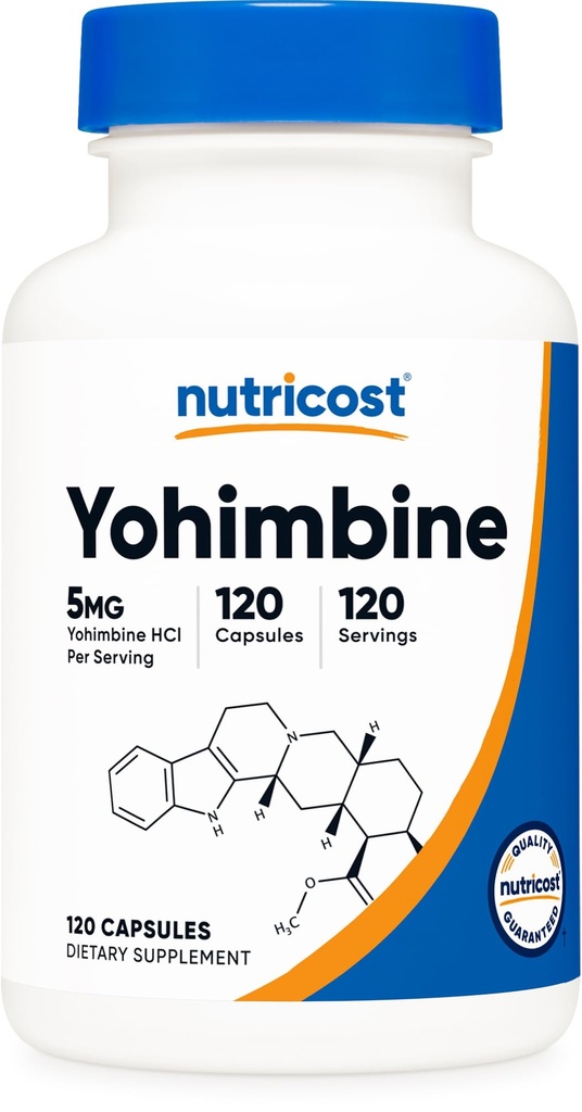 Nutricost Yohimbine HCl 5mg, 120 kapslar - Glutenfri och icke-GMO