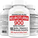 Neuropati Support Nerve Supplement med 900 mg Pure Alpha Lipoic Acid - Maximal styrka Formel, Fortify Nerves i fingrar, händer, tår och fötter - Bästa Perifera Relief Support - 180 kapslar