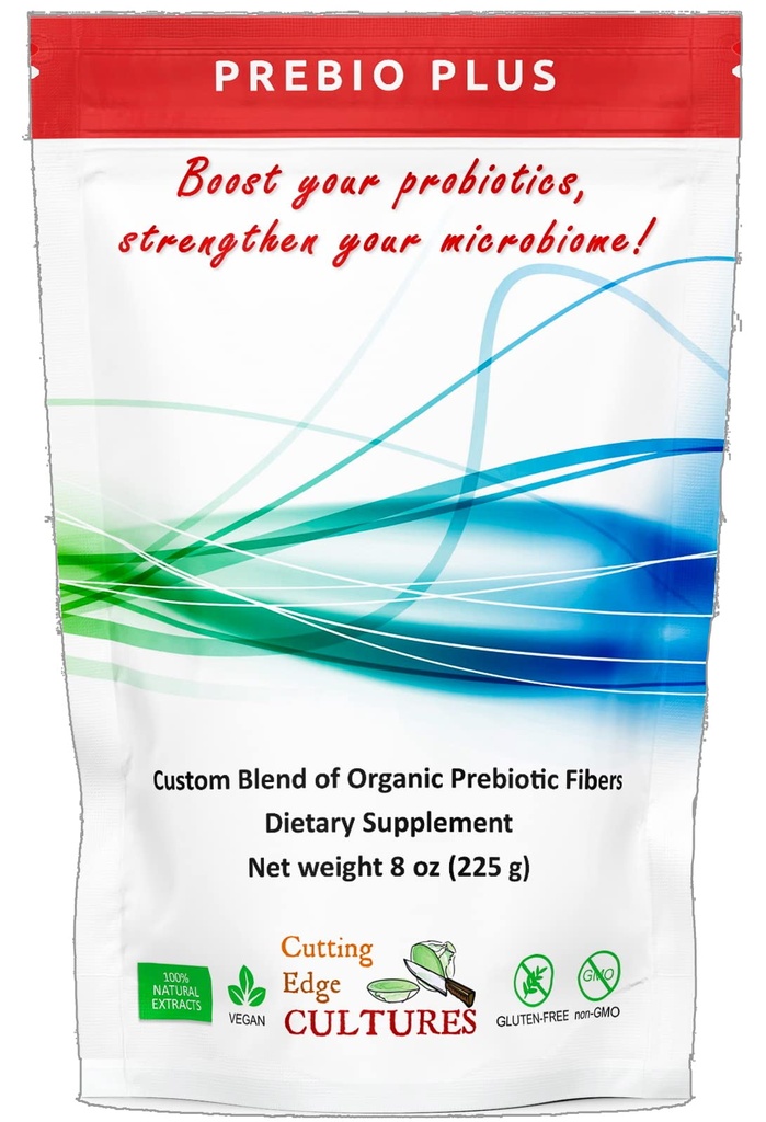 Cutting Edge Cultures Prebio Plus Prebiotic Fiber Powder Best Custom Blend of Organic Prebiotic Fibers Dietary Supplement 8 oz