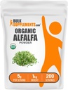 BulkSupplements.com Organic Alfalfa Grass Powder - Alfalfa Supplement, Green Superfood Powder - Vegan & Gluten Free, 5g per Servering, 1kg (2,2 lbs) (Pack av 1)