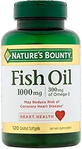 Naturens Bounty 300 mg Omega-3 Fiskolja 1000 mg Softgels 120 belagda mjuka gels (Pack of 2)