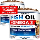 (2 Pack) Omega 3 Fiskolja för hundar - 170 Chews - Hud- och Coat Supplement - Omega 3 för hundar - Torr och Itchy Skin Relief Treatment - Allergy Support Dog Anti Shedding Treats - Salmon - Kyckling smak