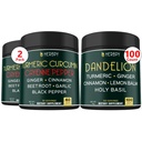 Bundle 7in1 Turmeric Curcumin & 6in1 Dandelion Supplement - Support Heart, Digestion Health och Immune System