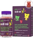 LYL Krill Oil Kid Gummy Björnar med vitamin D 3, Vitamin E och vitamin A - fosfolipid-Bound Omega 3 för hälsosam tillväxt och utveckling - Gummy Björnar med Orange, Apple & Raspberries Taste (Pack av 30)
