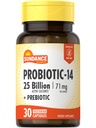 Sundance Probiotic-14 | 25 miljarder kulturer | 30 kapslar | med prebiotika | Vegetarisk, icke-GMO och Gluten fri tillägg