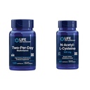 Life Extension Two-Per-Day Multivitamin, Vitamin B, C, D, zink, 25 Vitaminer, mineraler och extrakt, 120 kapslar Bundle med N-Acetyl-L-Cysteine (NAC) 600 mg, 60 kapslar