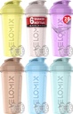 VELOMIX -6 PACK-28 oz Protein Shaker Bottle för proteinblandningar - 6x Wire Whisk | Leak Proof Shaker Cups för Protein Shakes | Protein Shaker Bottle Pack | Protein Shake Cup (Pastel Power Series)