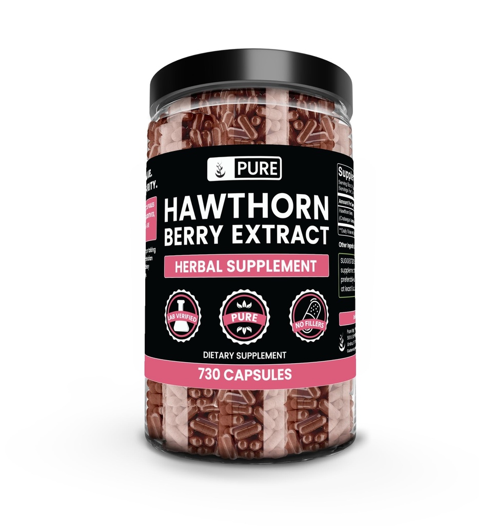 Rena ursprungliga ingredienser Hawthorn Berry Extract (730 kapslar) rena och naturliga, inga tillsatser eller fillers