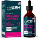 E2H Uric Acid Support Supplement - Tart Cherry och Devil's Claw - Stöder Uric Acid Health and Kidney Function Non-GMO - Vegan - 2 Fl Oz