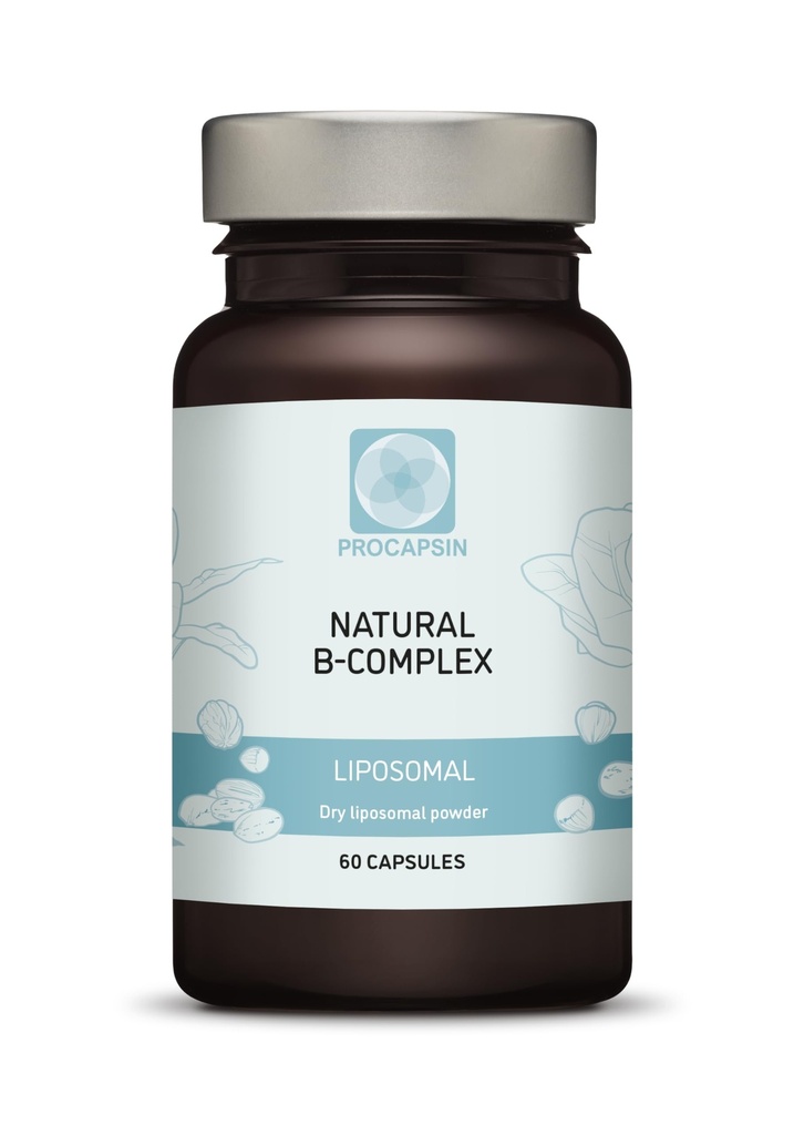 Naturliga liposomala B-komplexkapslar med alla 6 viktiga B-vitaminer (60)