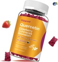 Quercetin Gummies med Bromelain, Elderberry, Echinacea, Vitamin C D Zinc - Immune System Support 60 Counts Pure Quercetin Gummies för barn och vuxna