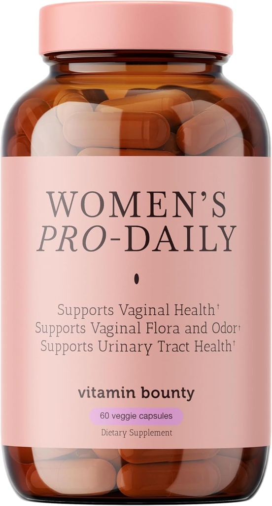 Vitamin Bounty Women's Pro-Daily Vaginal Probiotics - 10 Billion CFU, 5 Stammar med Cranberry för kvinnlig vaginal hälsa - Probiotika för kvinnor pH Balance - Digestive & Urinary Support - 60 kapslar