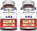 Fantastiska formler HMB 2000mg per servering 120 tabletter tillskott | Icke-GMO | Glutenfri | Made in USA (2 Pack)