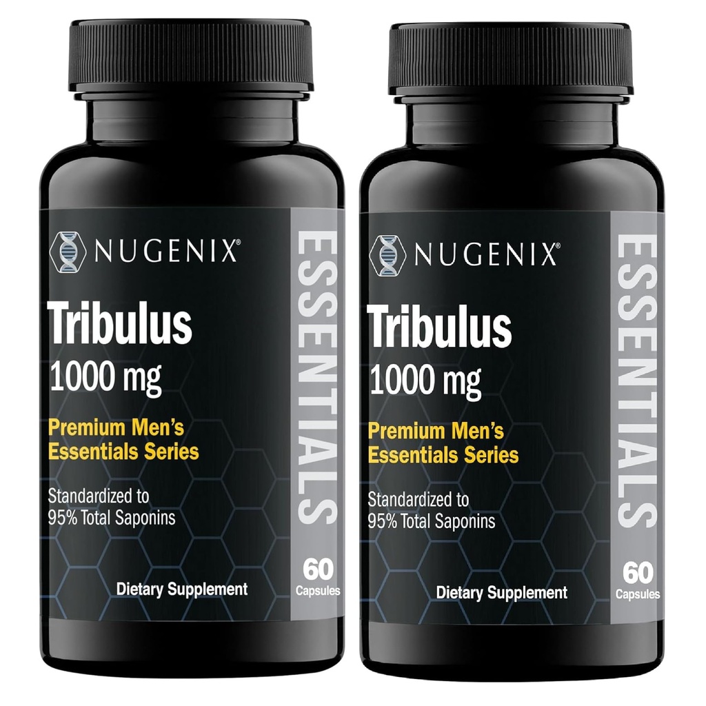 Nugenix Essentials Tribulus Terrestris för Män Extract - 95% Total Saponiner, 1000 mg hög styrka, extra styrka, 120 greve