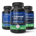 L Theanine 200mg, Magnesium, 5-HTP & Melatonin - All-in-1 L-Theanine Supplement för stressavlastning, fokus och kognition, sömn - 60 kapslar