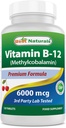 Bästa naturliga vitamin B12 6000 mcg 120 tabletter