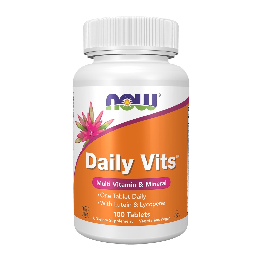 NOW Foods Supplements, Daily VitsTM, One Tablet Daily med Lutein & Lycopene, 100 tabletter