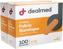 Dealmed Sterile Flexible Fabric Adhesive Bandages - 1x3 Inch - 100/Box - 2 Boxar - Breathable First Aid Strip Pack - Soft Stretch Wound Patch for Medical, Emergency Kits & Clinic