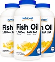 Nutricost Fish Oil 1000mg (560mg Omega-3), 240 Softgels (3 flaskor)
