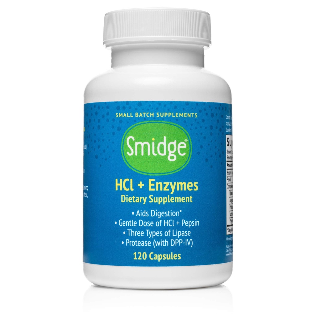 SmidgeTM HCl + Enzymer – Digestion – 120 kapslar