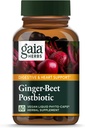 Gaia Herbs Ginger-Beet Postbiotic - Tillägg för Gut & Heart Health Support - Gjord med organiska fermenterade betor och ingefära - fri från Dairy, Soy & Gluten - 60 Vegan kapslar (30 portioner)