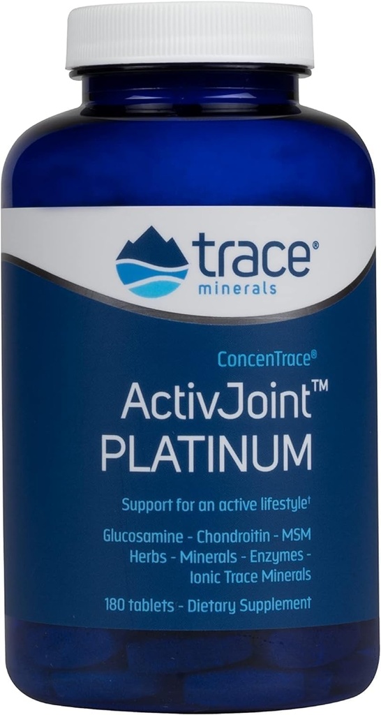 Trace Minerals ActivJoint Platinum - Bone Health & Strength Support Supplement - Supplement for Joint & Muscle Health Support - Healthy Heart Supplement med Magnesium - 180 tabletter (30 portioner)